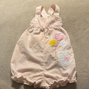 Charming vintage Pink Cat Romper for baby